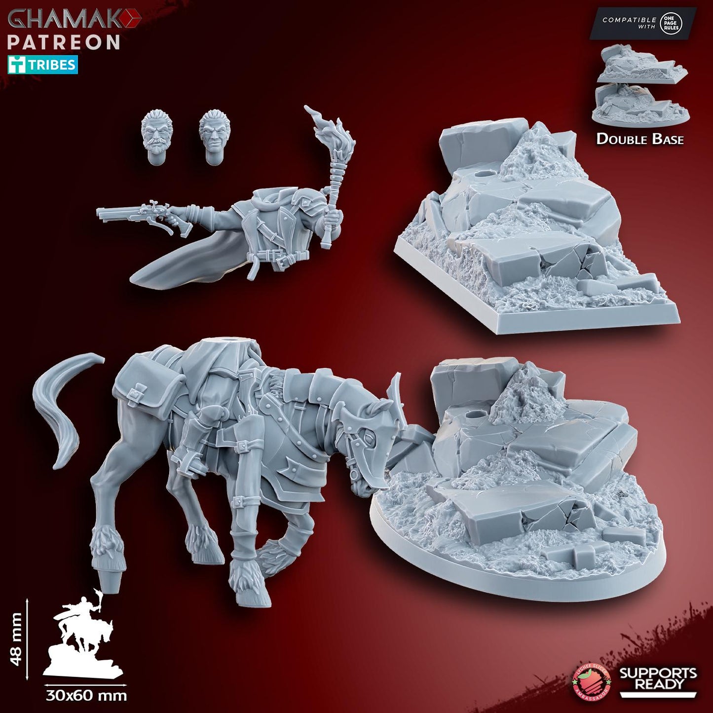 Male Witch Hunter on horse by Ghamak Miniatures