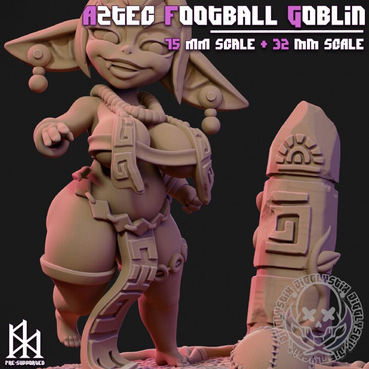 Aztec Football Goblin by Jigglystix Pinup Factory Miniatures