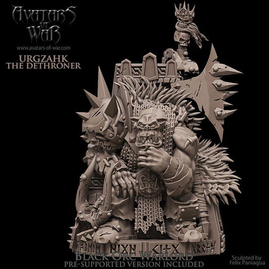 Black orc Warlord (Urgzahk the Dethroner) by Avatars of War Miniatures