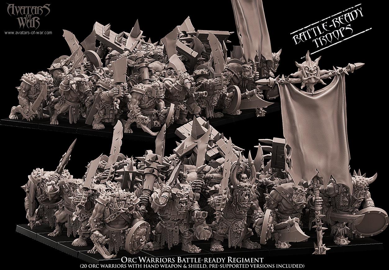 Orc Warriors Unit Battle Ready by Avatars of War Miniatures