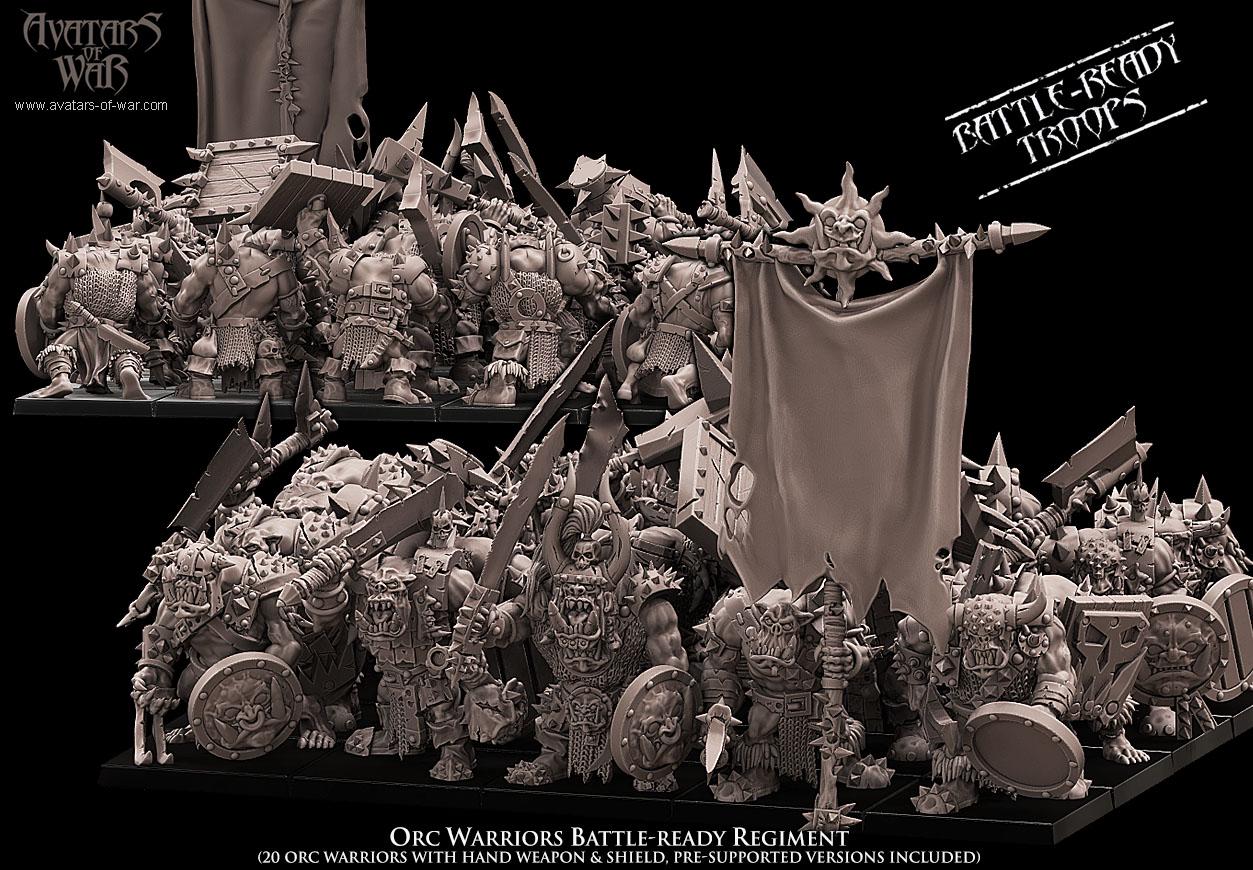 Orc Warriors Unit Battle Ready by Avatars of War Miniatures
