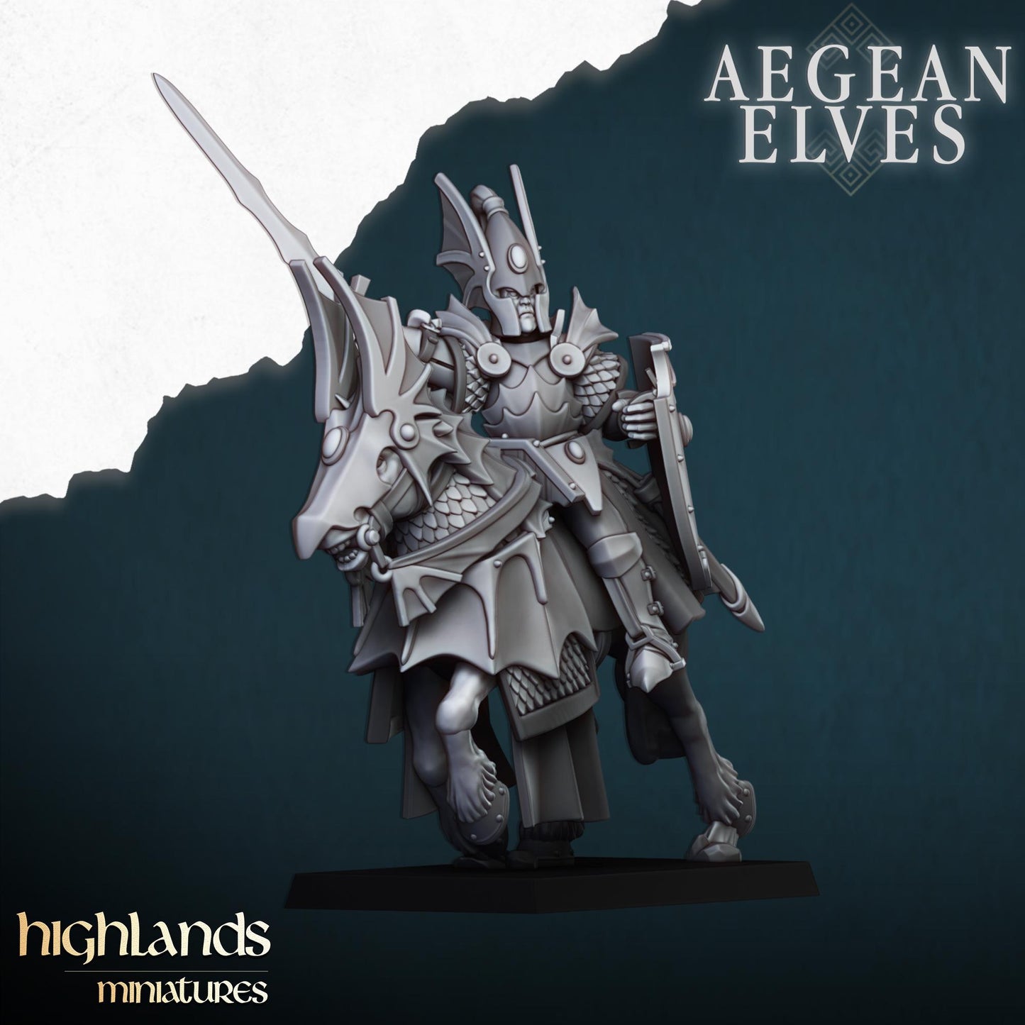 Mounted Dragons Unit of Aegean Elves  by Highland Miniatures