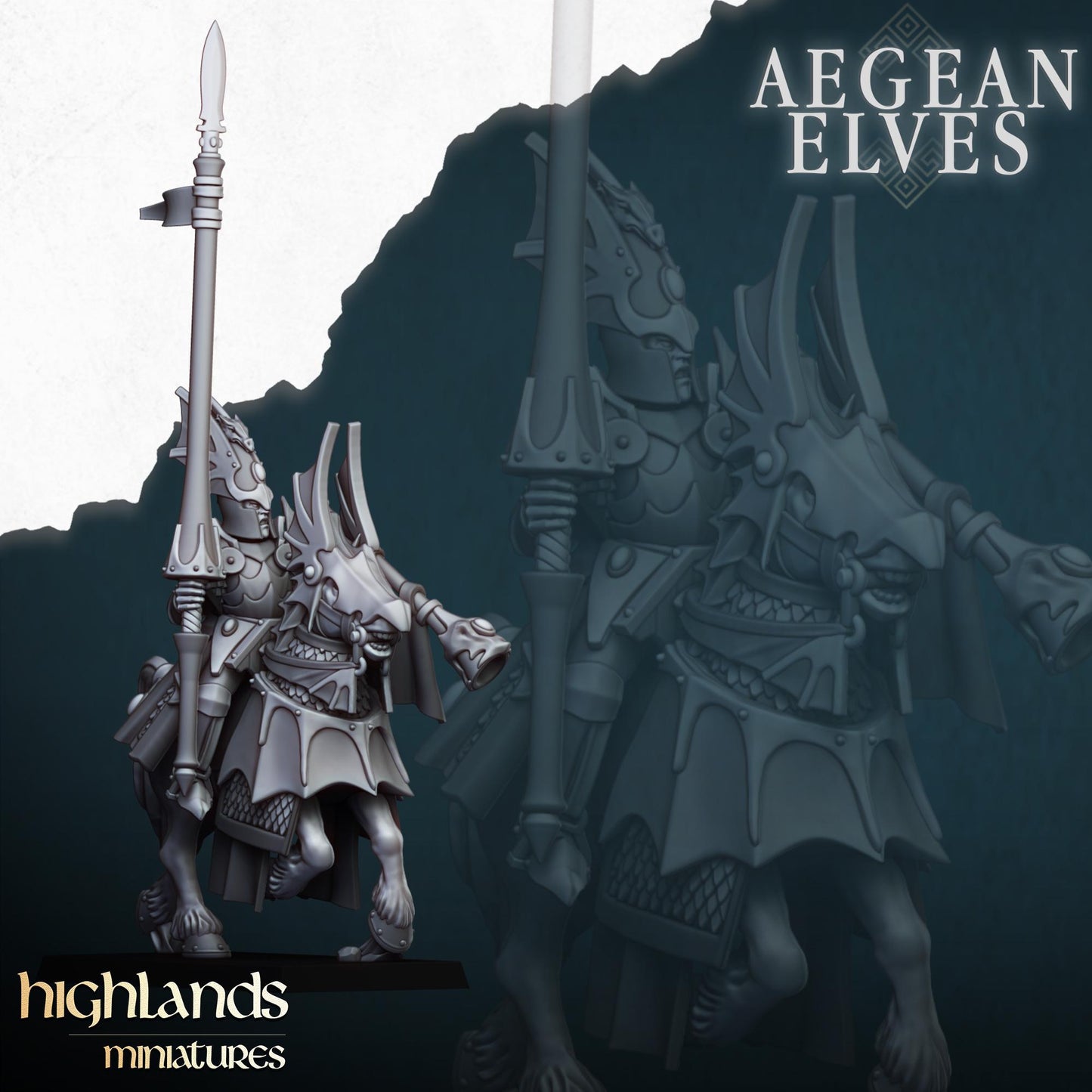 Mounted Dragons Unit of Aegean Elves  by Highland Miniatures