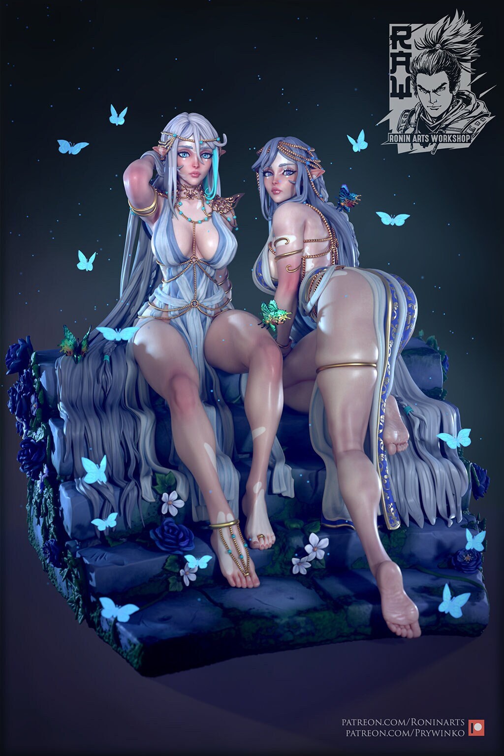Ridia & Chrysi Pin Up Model Kits by Ronin Arts Workshop Miniatures