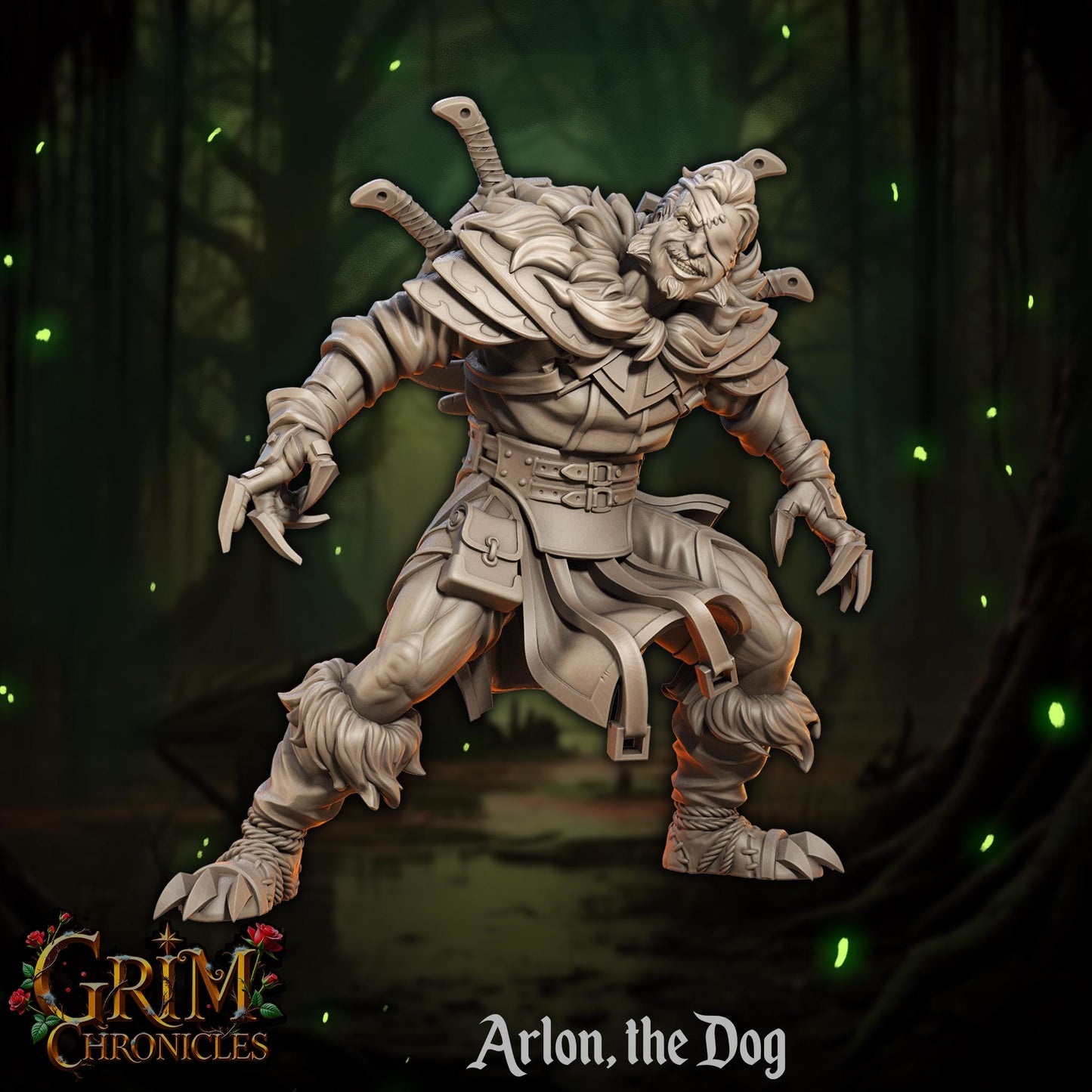 Arlon, the Dog from "Grim Chronicles" by Great Grimoire Miniatures