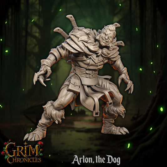 Arlon, the Dog from "Grim Chronicles" by Great Grimoire Miniatures