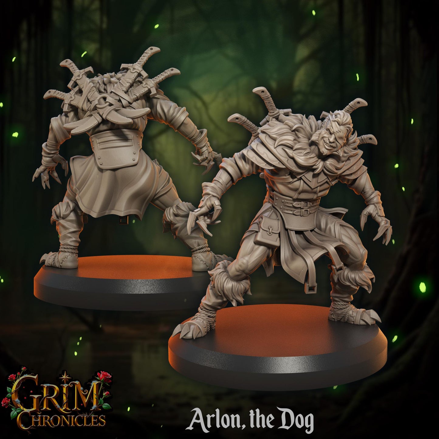 Arlon, the Dog from "Grim Chronicles" by Great Grimoire Miniatures