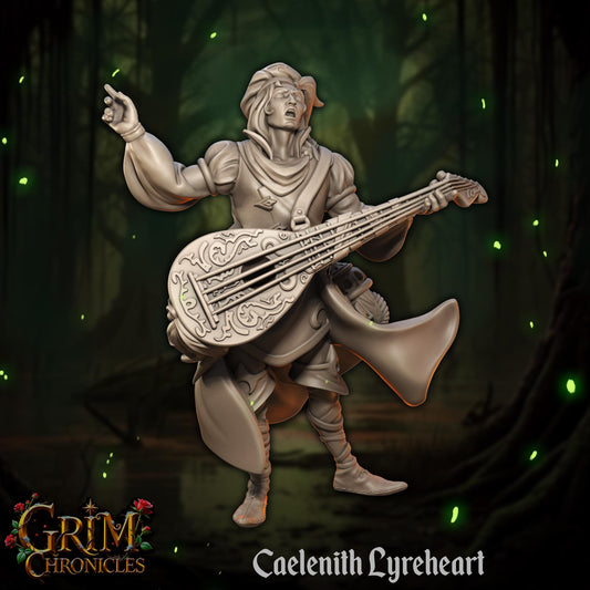 Caelenith Lyreheart from "Grim Chronicles" by Great Grimoire Miniatures