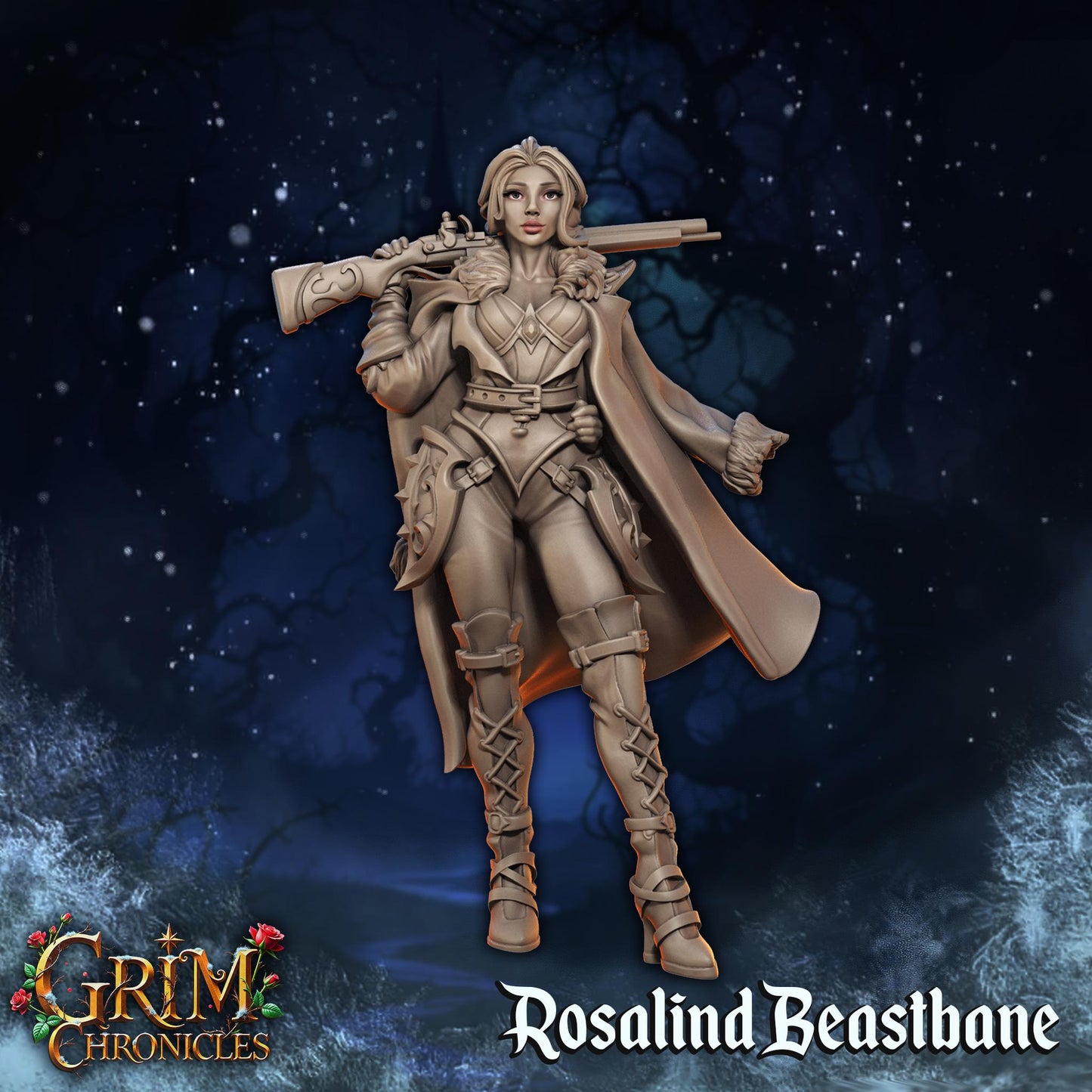 Huntress Rosalind Beastbane from "Grim Chronicles" by Great Grimoire Miniatures