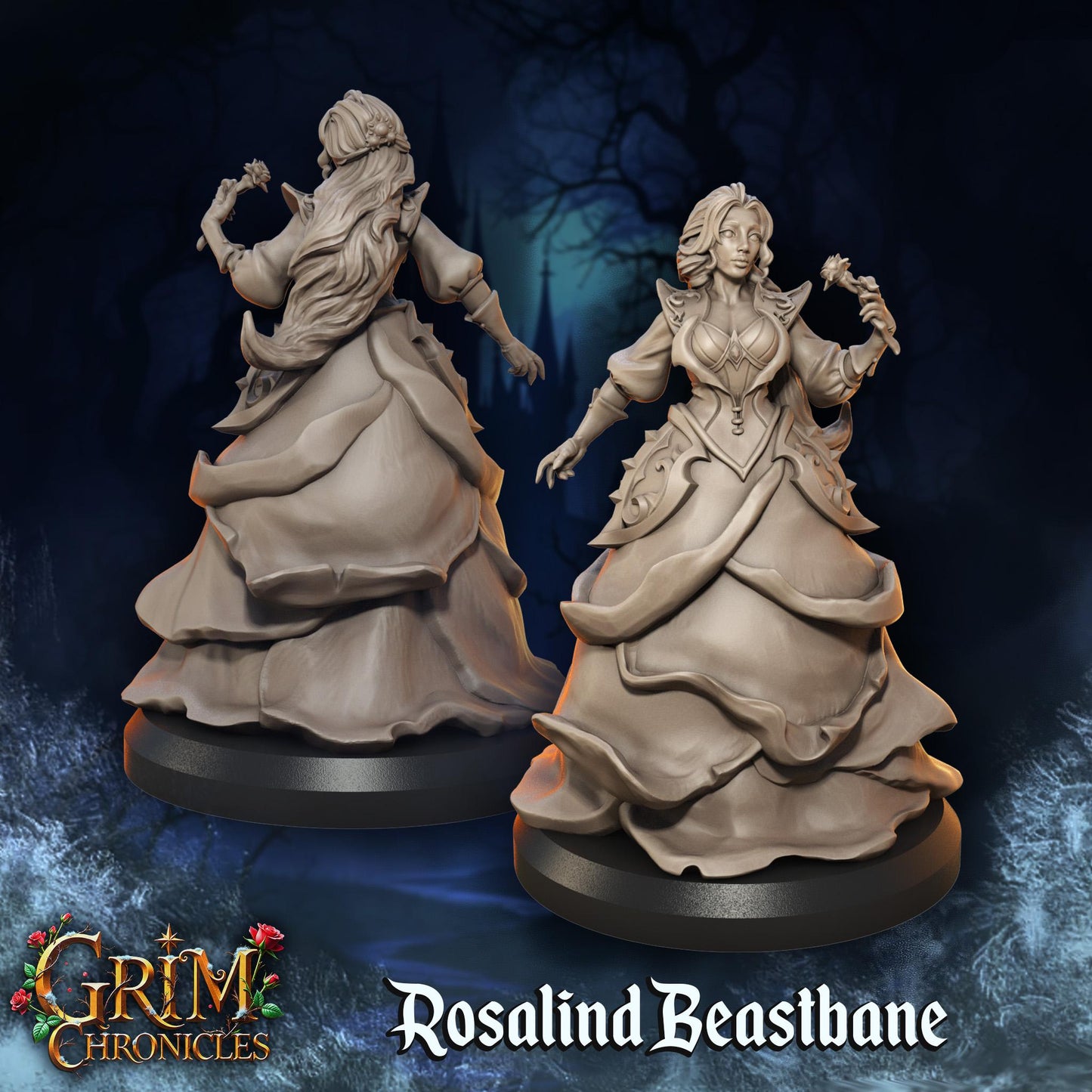 Rosalind Beastbane from "Grim Chronicles" by Great Grimoire Miniatures