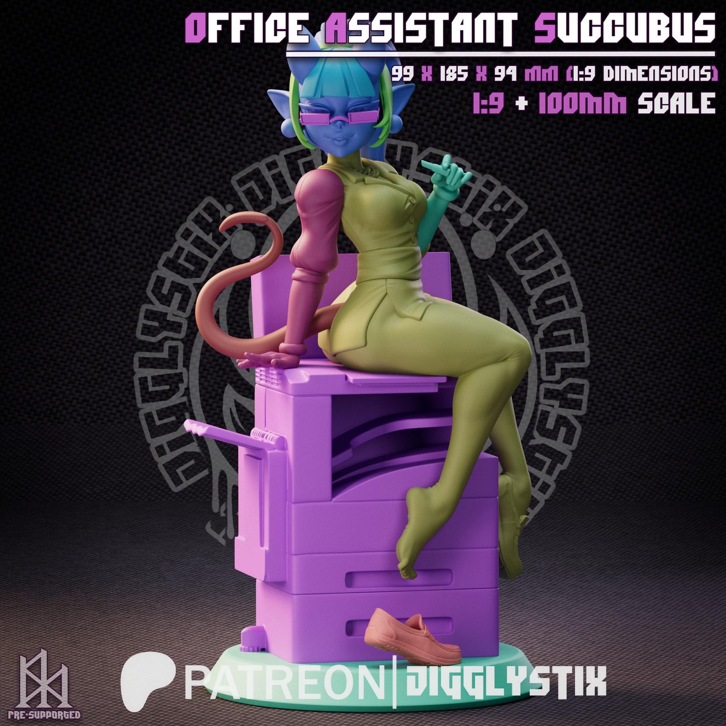 Office Assistant Succubus by Jigglystix Pin Up Factory Miniatures