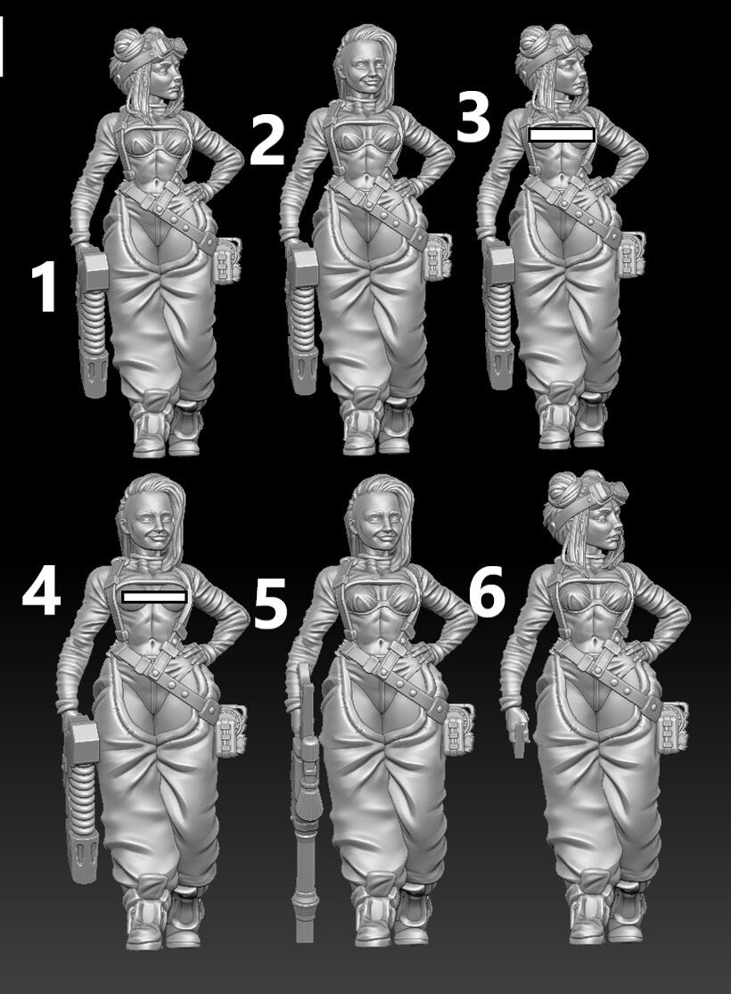 Female War Gang by Gaz Pin Up Miniatures