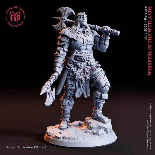 Human Barbarian from "Whispers in the Wetlands" by Flesh of the Gods Miniatures