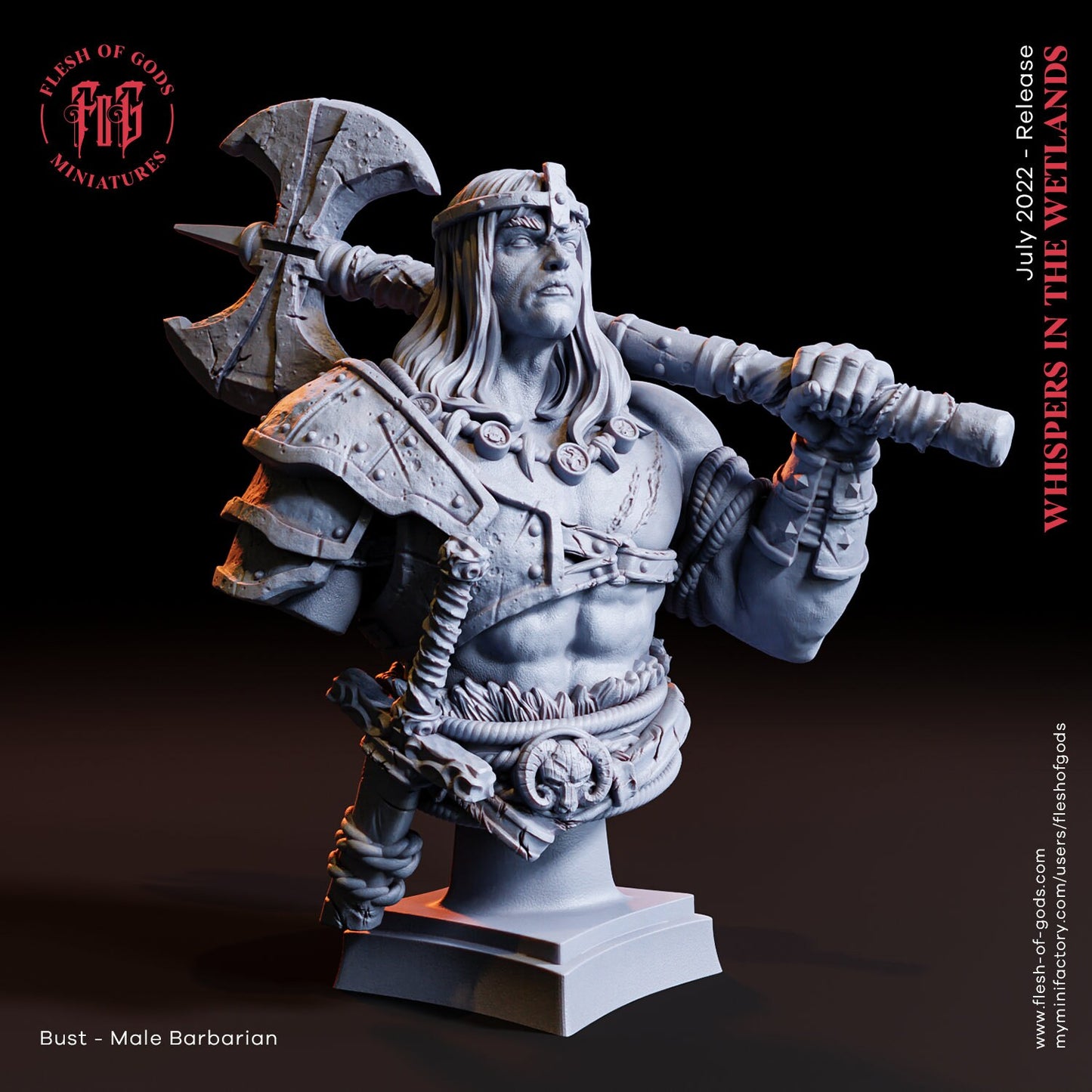 Human Barbarian from "Whispers in the Wetlands" by Flesh of the Gods Miniatures