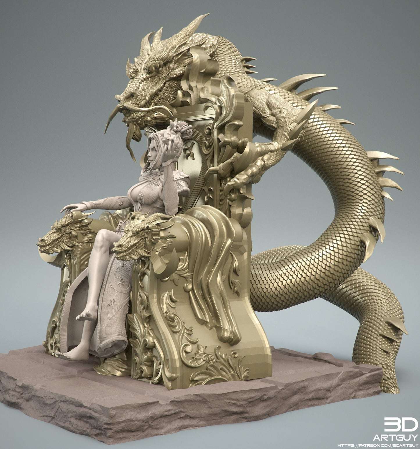 Fire Dragon Queen by 3DArtguy Miniatures