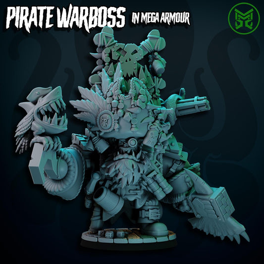 Pirate Warboss in Mega Armor by Mekka Miniatures
