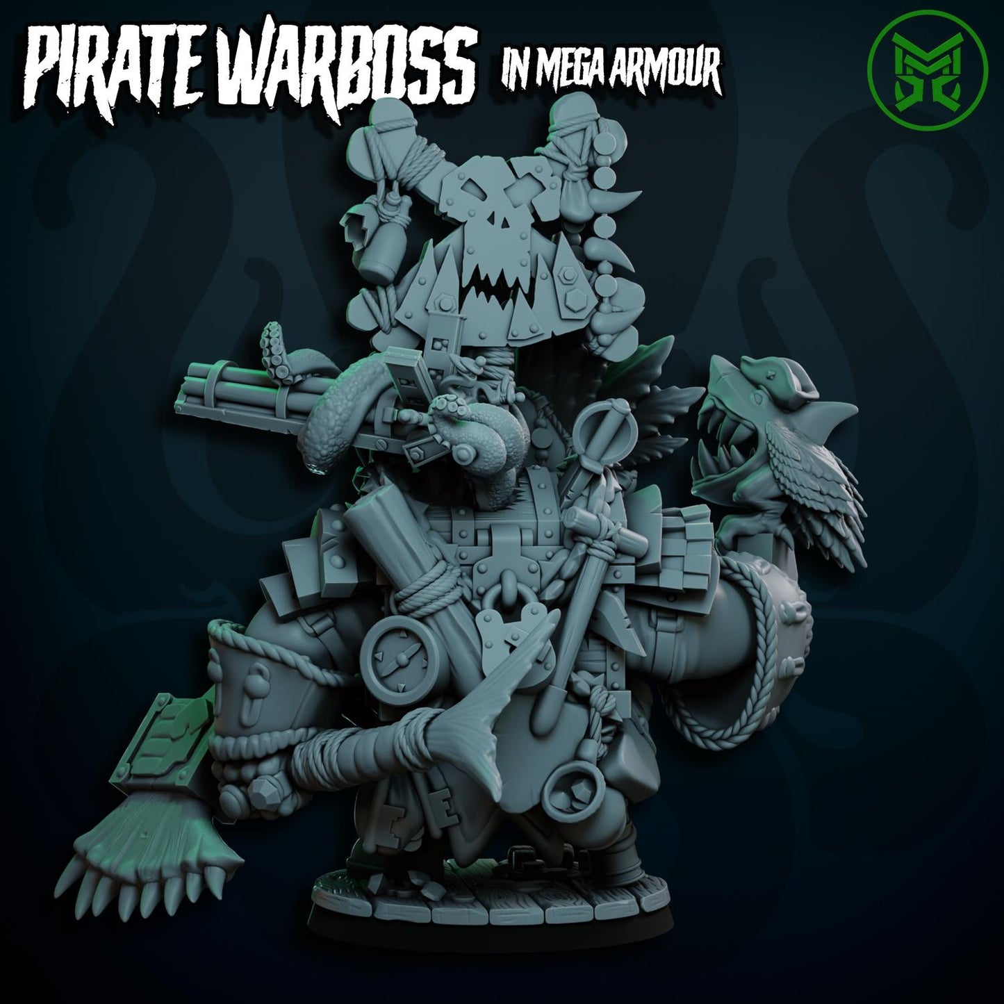Pirate Warboss in Mega Armor by Mekka Miniatures