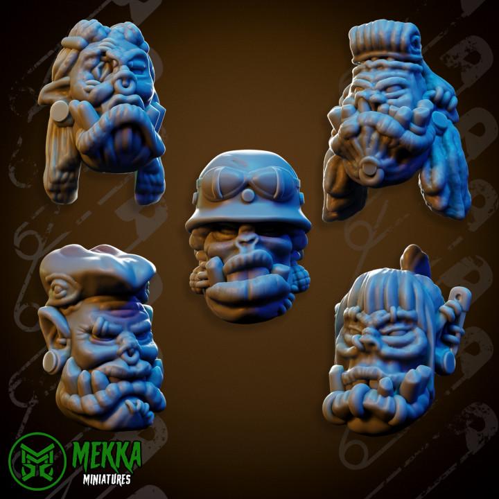 Ork Punk Heads by Mekka Miniatures