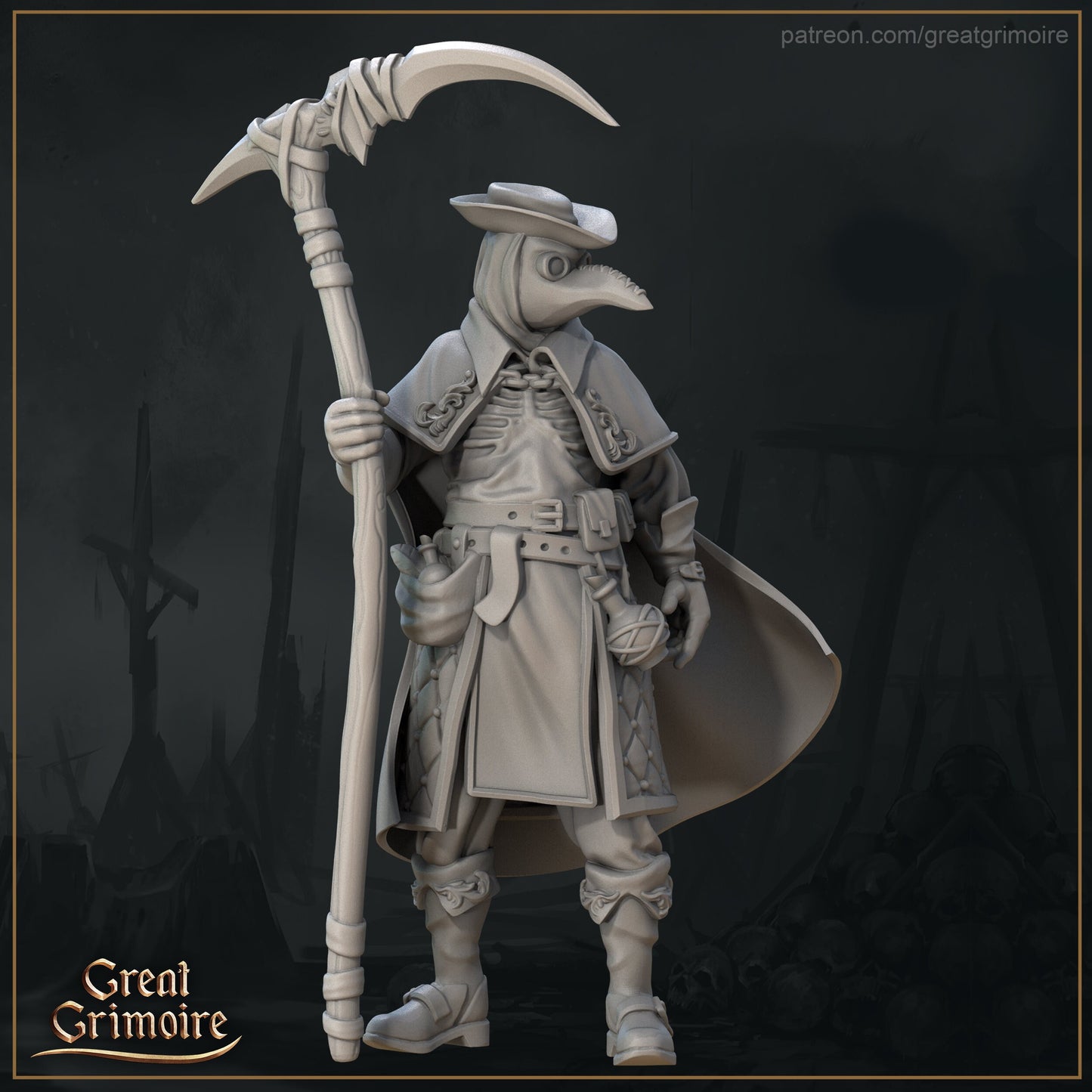 Masked Plague & Companions from "Dawn of Heresy" by Great Grimoire Miniatures