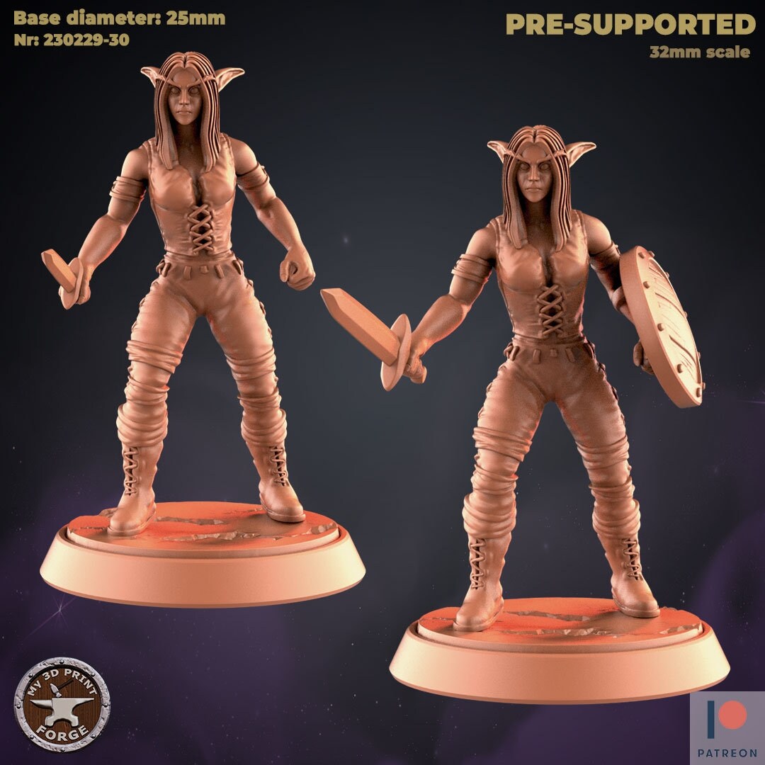 Night Elves Vol. 3 by My3dprintforge Miniatures