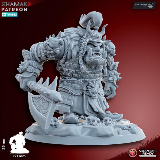 Black Orc Warlord on foot  by Ghamak Miniatures