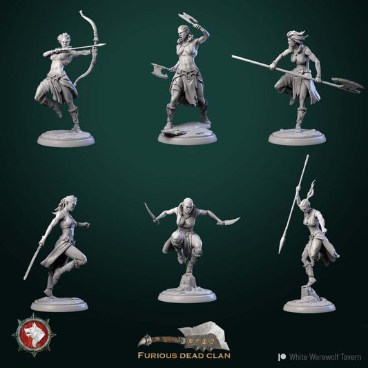 Orc Warriors Female from "Furiouse Dead Clan" by White Werewolf Tavern Miniatures