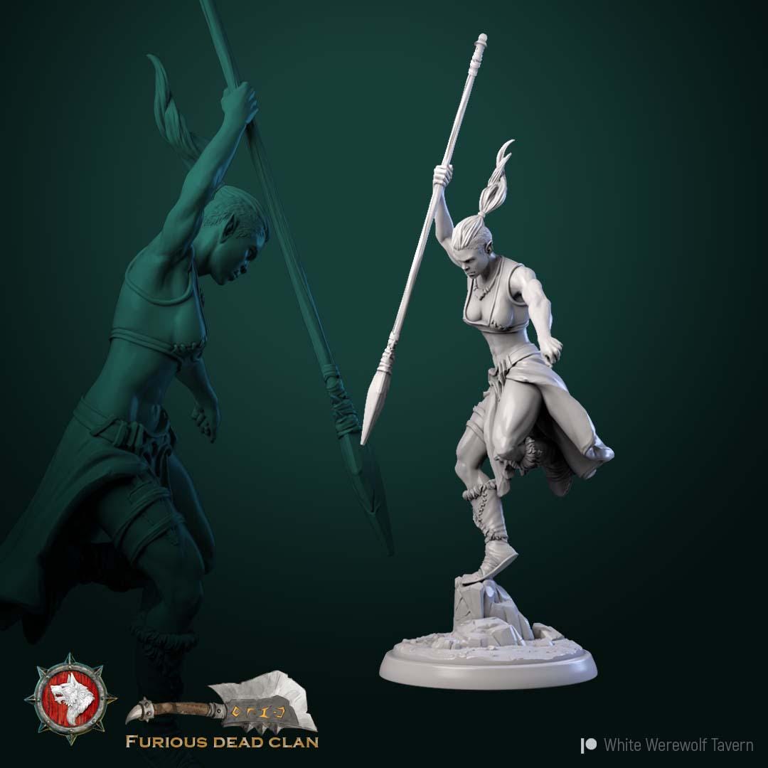 Orc Warriors Female from "Furiouse Dead Clan" by White Werewolf Tavern Miniatures