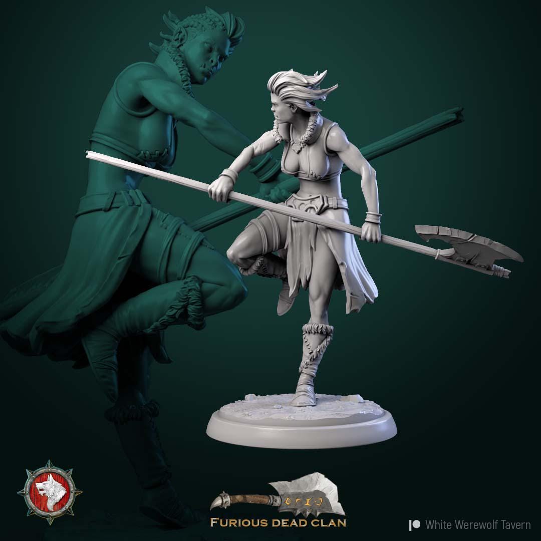 Orc Warriors Female from "Furiouse Dead Clan" by White Werewolf Tavern Miniatures