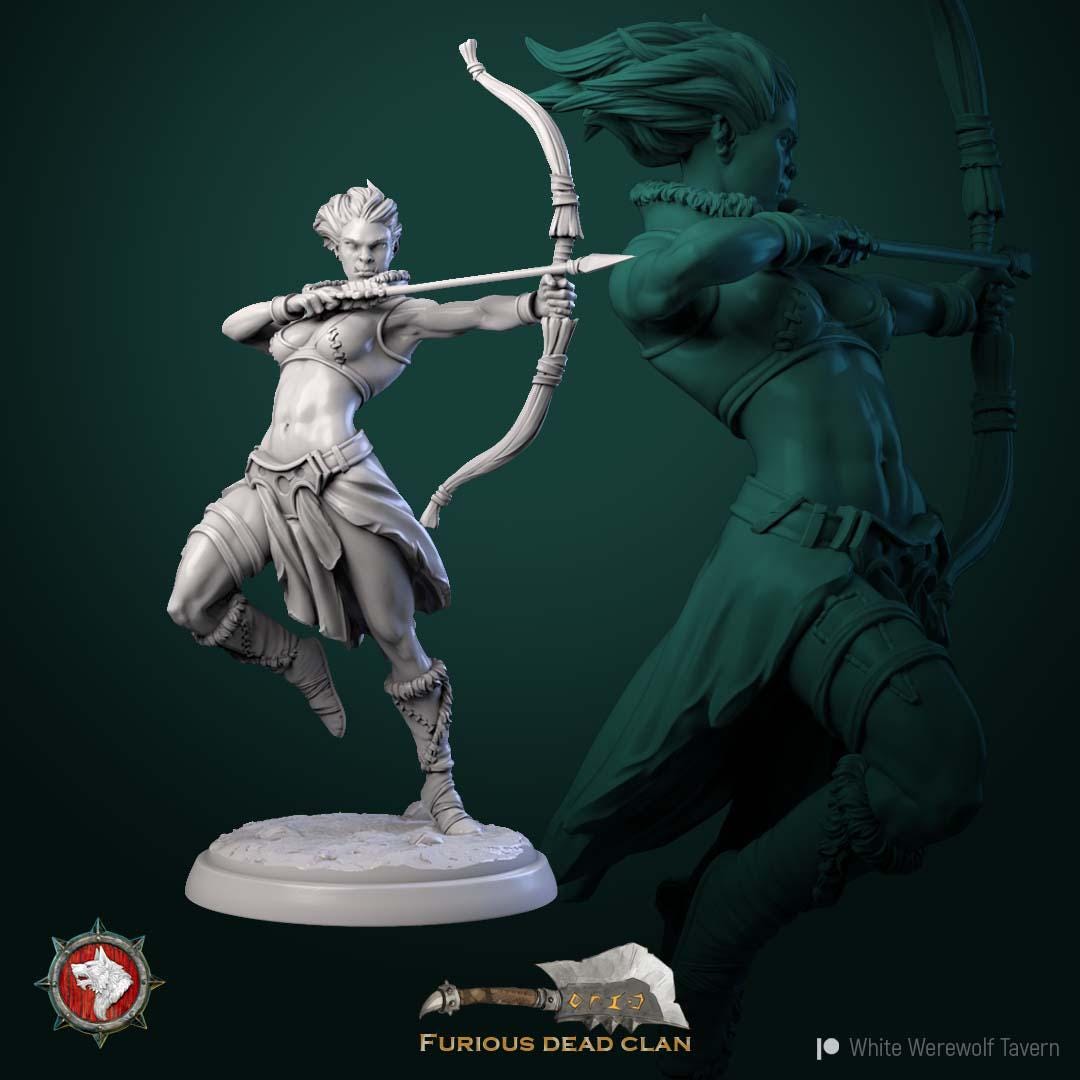 Orc Warriors Female from "Furiouse Dead Clan" by White Werewolf Tavern Miniatures