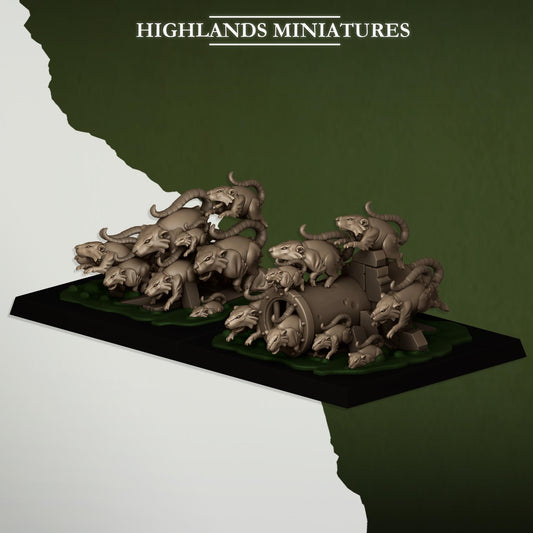Vermin Rat Swarms  By Highland Miniatures