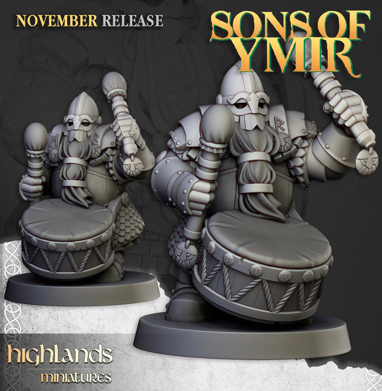 Dwarf Huscarls Unit by Highland Miniatures