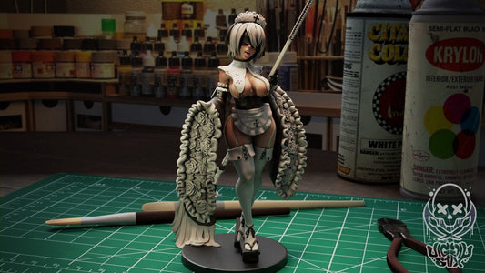 Maid 2B Statue Model Kit by Jigglystix Pin Up Factory