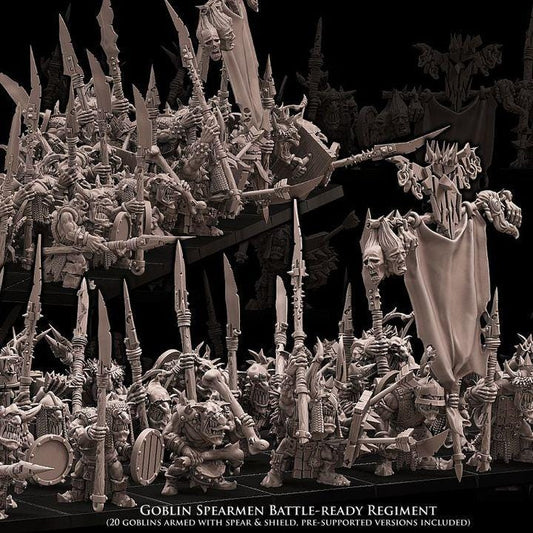Goblin Spearmen Unit Battle Ready by Avatars of War Miniatures