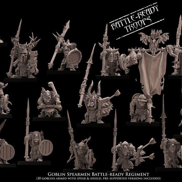 Goblin Spearmen Unit Battle Ready by Avatars of War Miniatures