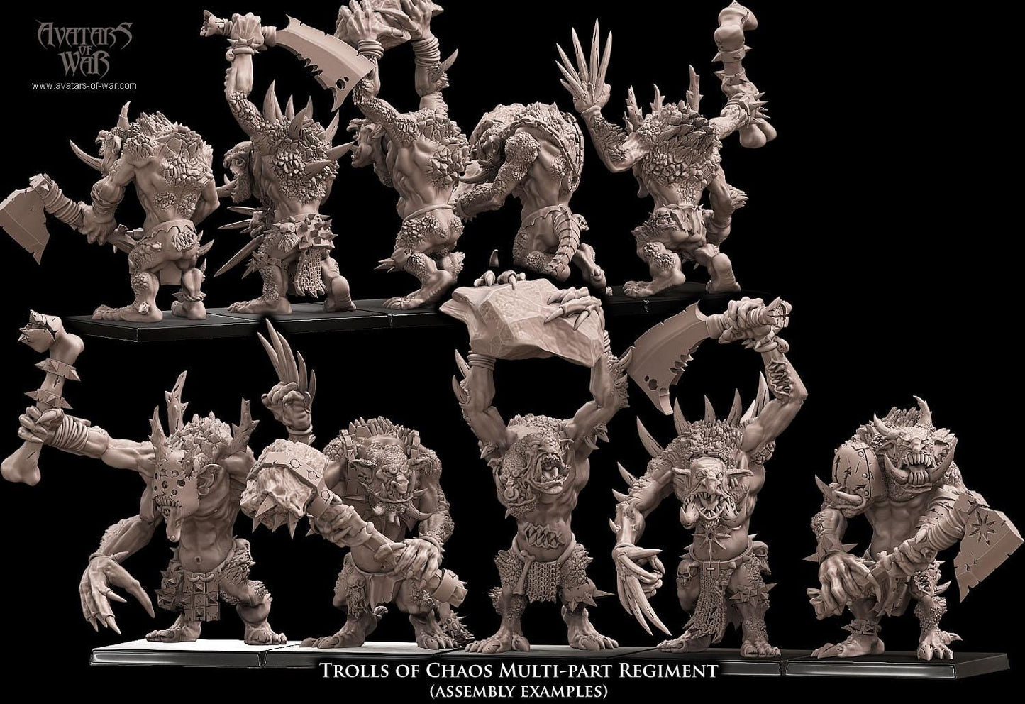 Trolls of Chaos multi-part Unit by Avatars of War Miniatures