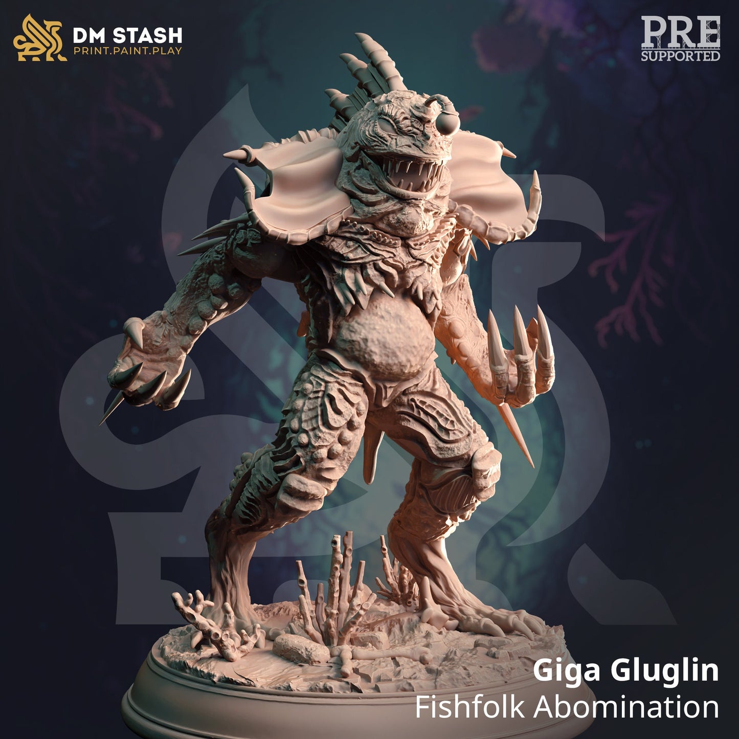 Fishfolk Abomination from "Darkest Depths" by DM Stash Miniatures