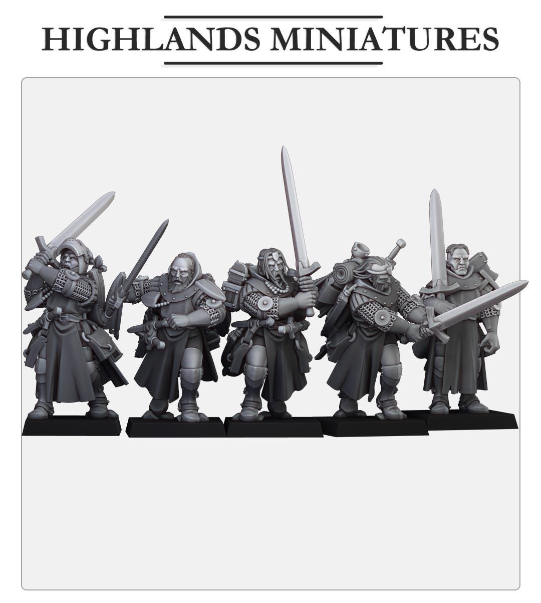 Dismounted Questing Knights of Gallia by Highland Miniatures