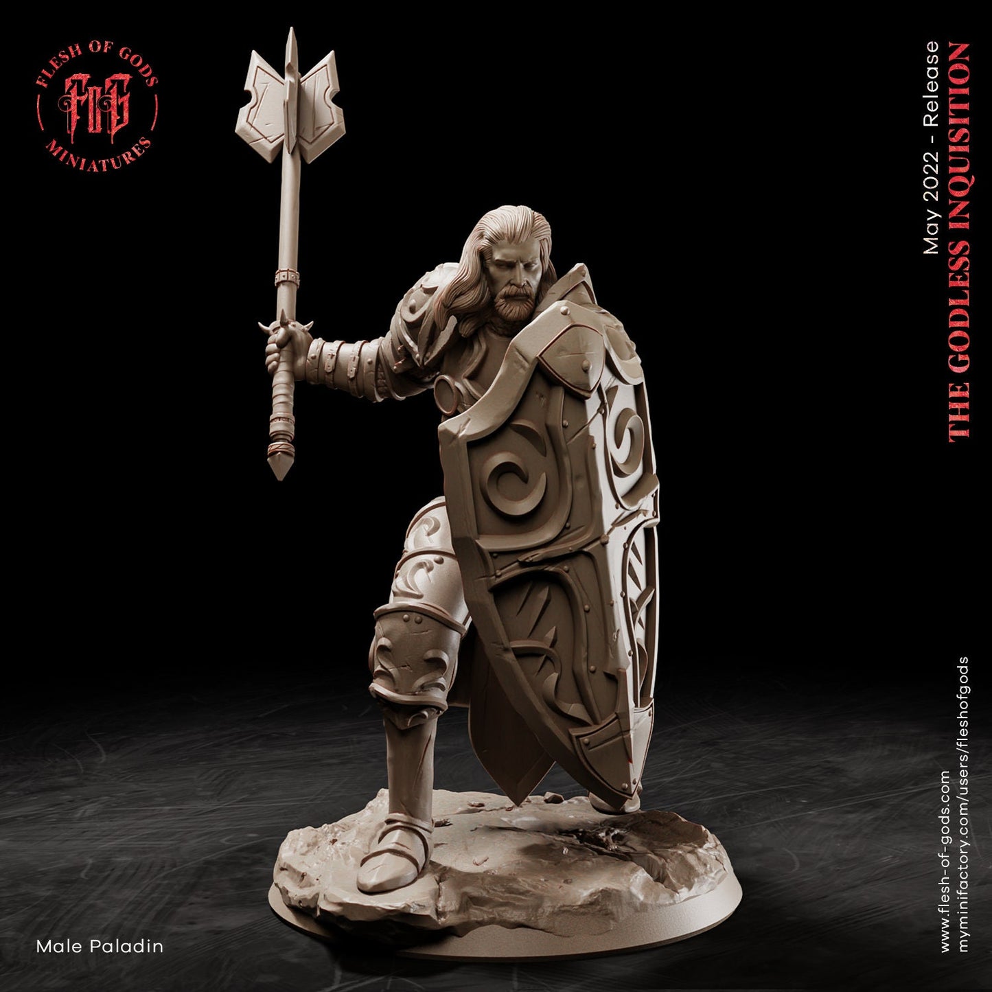 Male & Female Paladin from "Godless Inquisition" by Flesh of Gods Miniatures