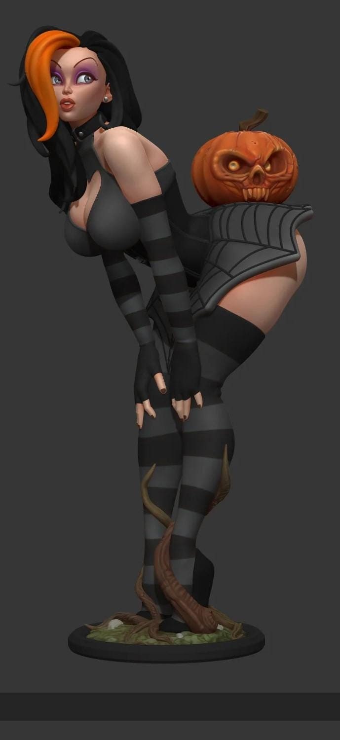 Goth Girl Pumpkin by Texelion Pin Up Miniatures