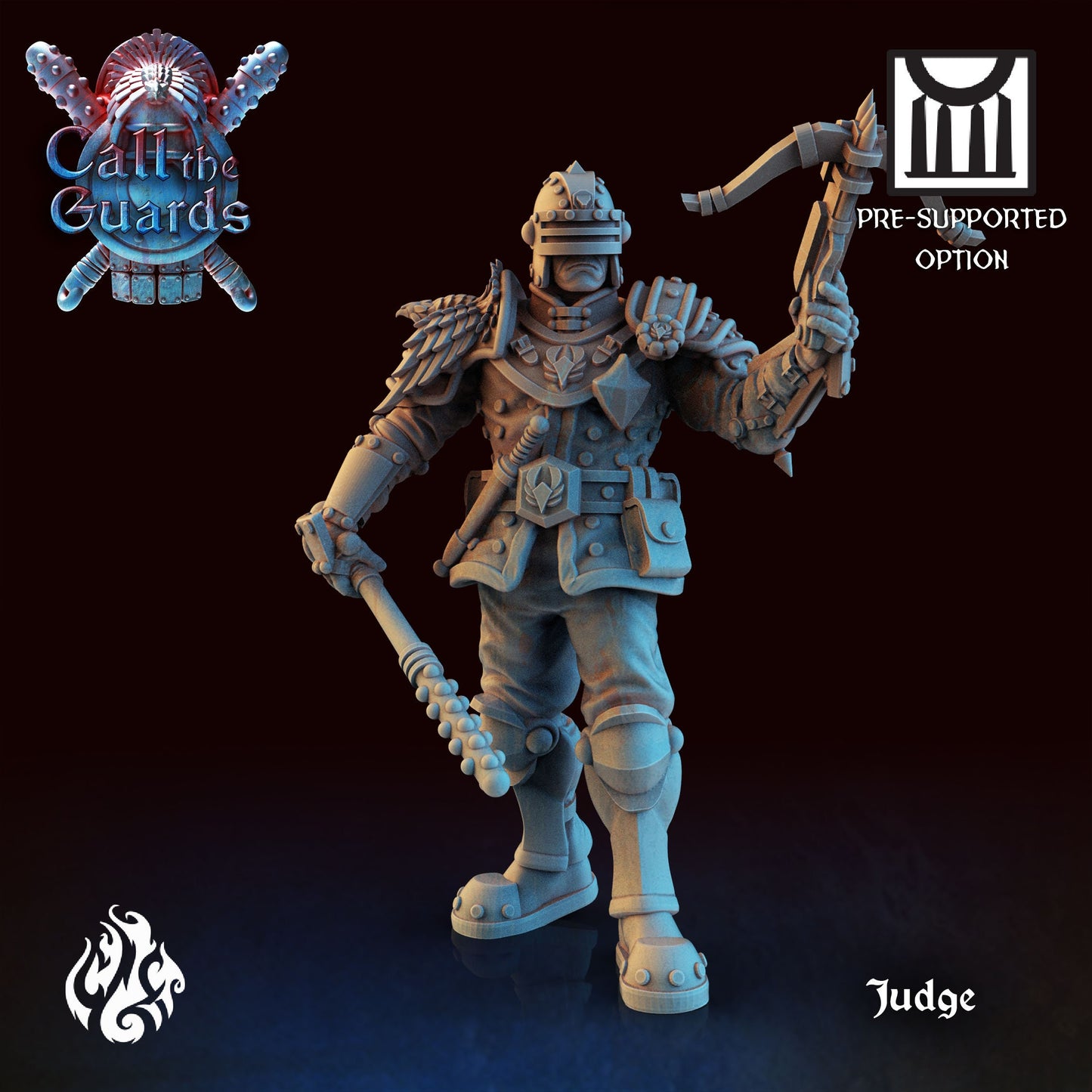 Judge from "Call the Guards" by Crippled God Foundry Miniatures Dredd Frostgrave RPG
