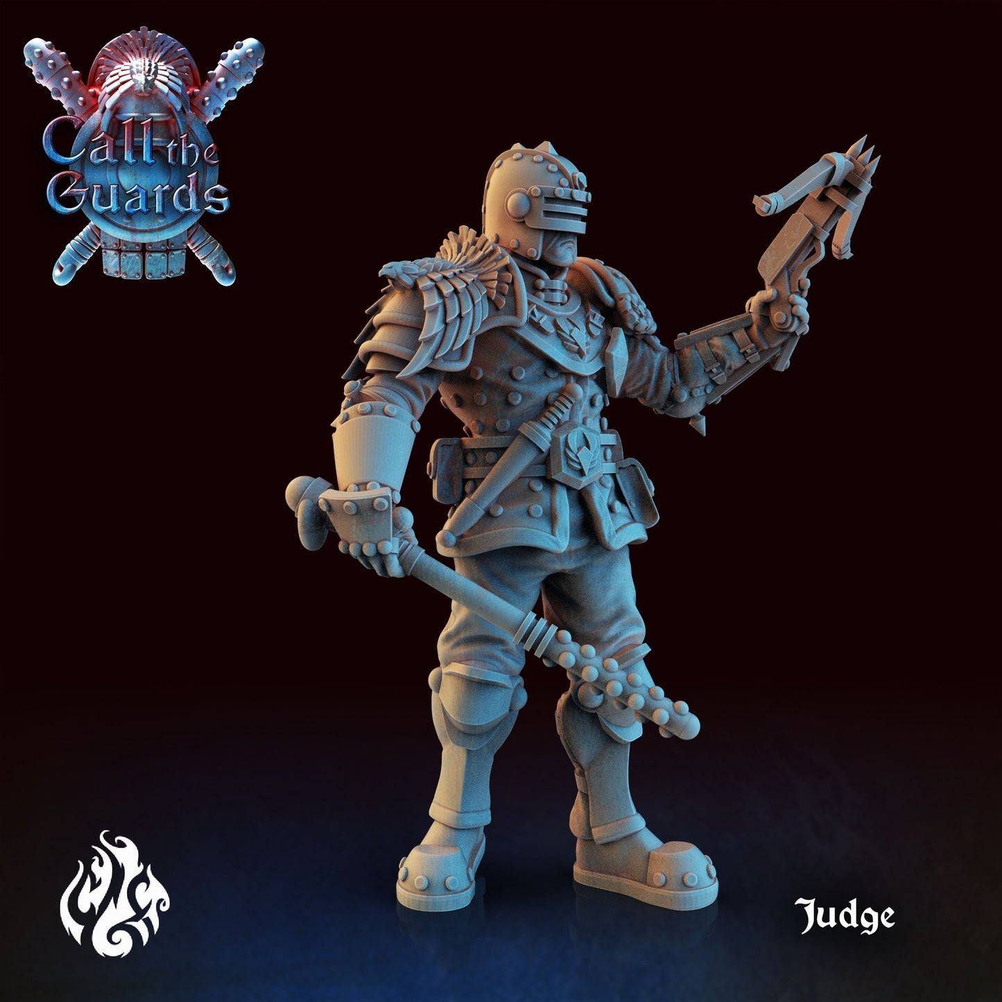 Judge from "Call the Guards" by Crippled God Foundry Miniatures Dredd Frostgrave RPG