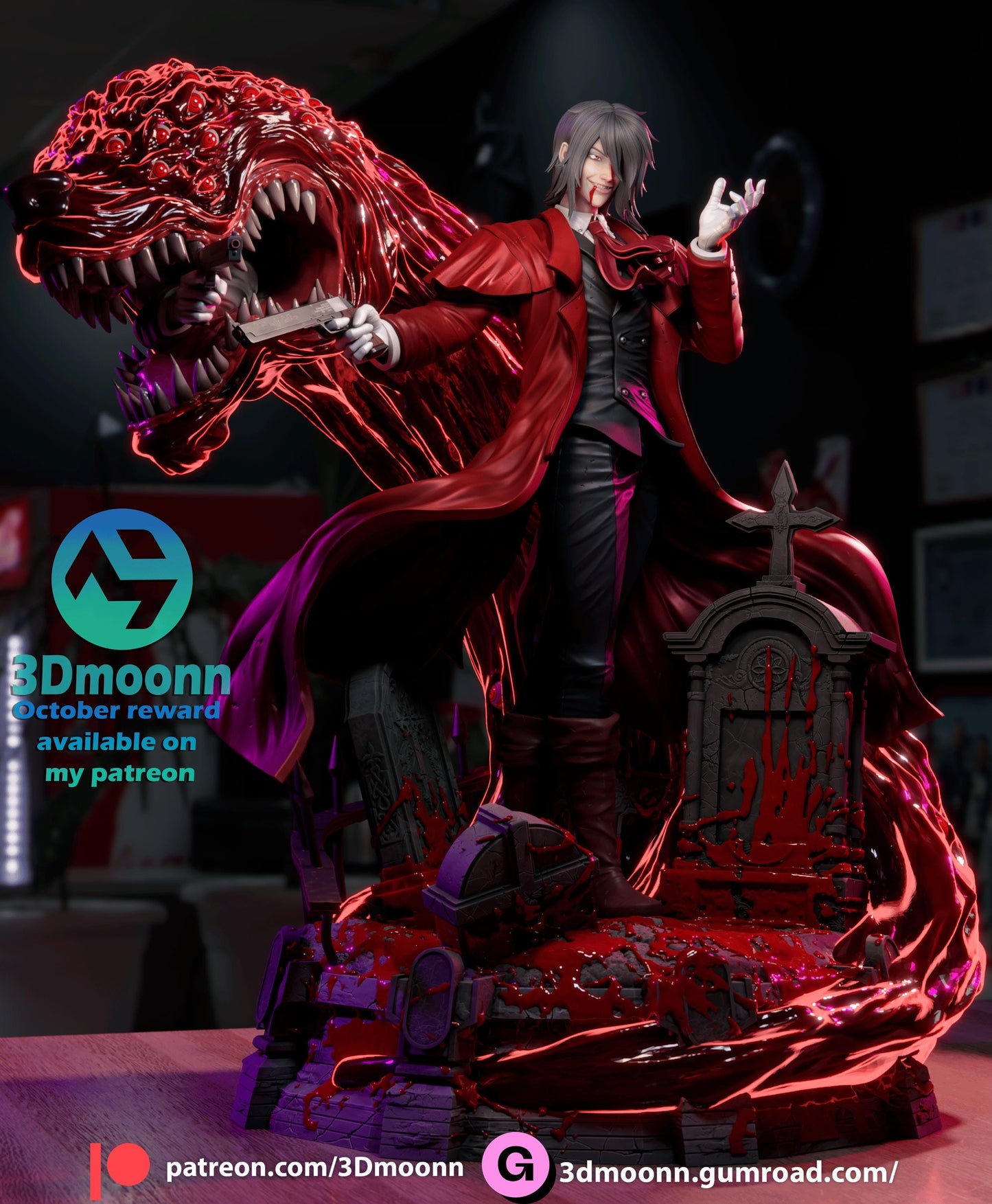 Alucard Statue Model Kit by 3Dmoonn
