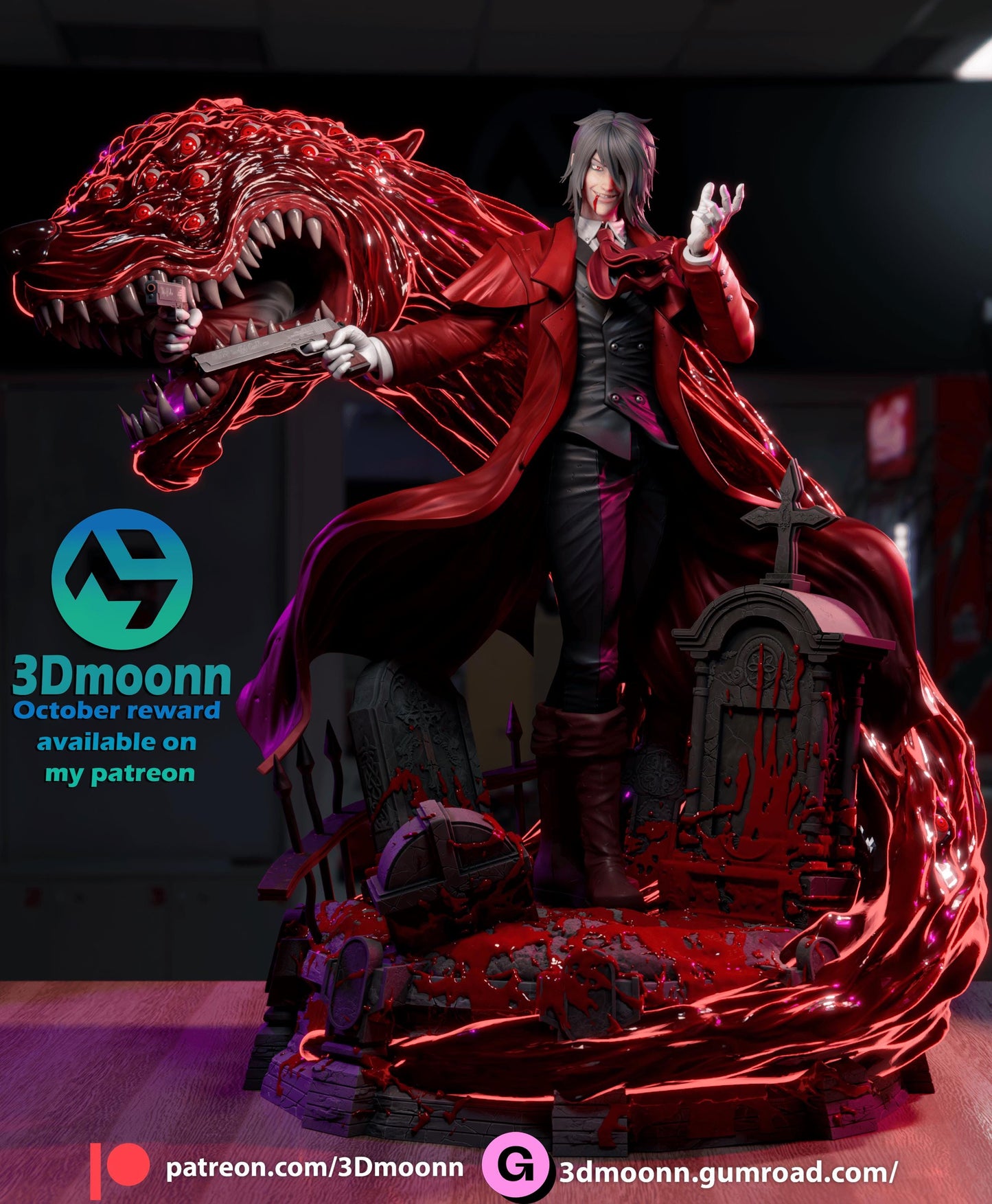 Alucard Statue Model Kit by 3Dmoonn