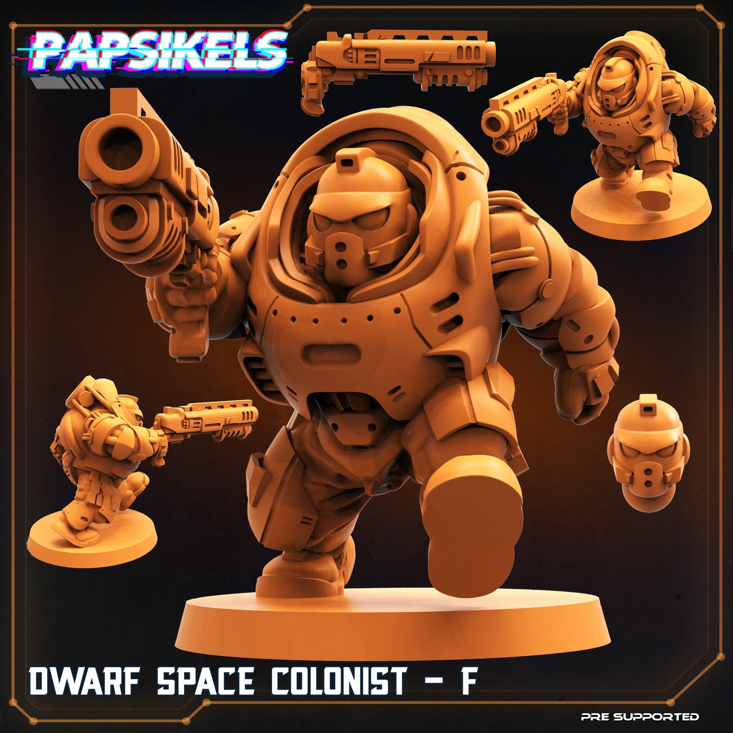 Dwarf Space Colonist Squad from "Skull Hunters" by Papsikels Miniatures