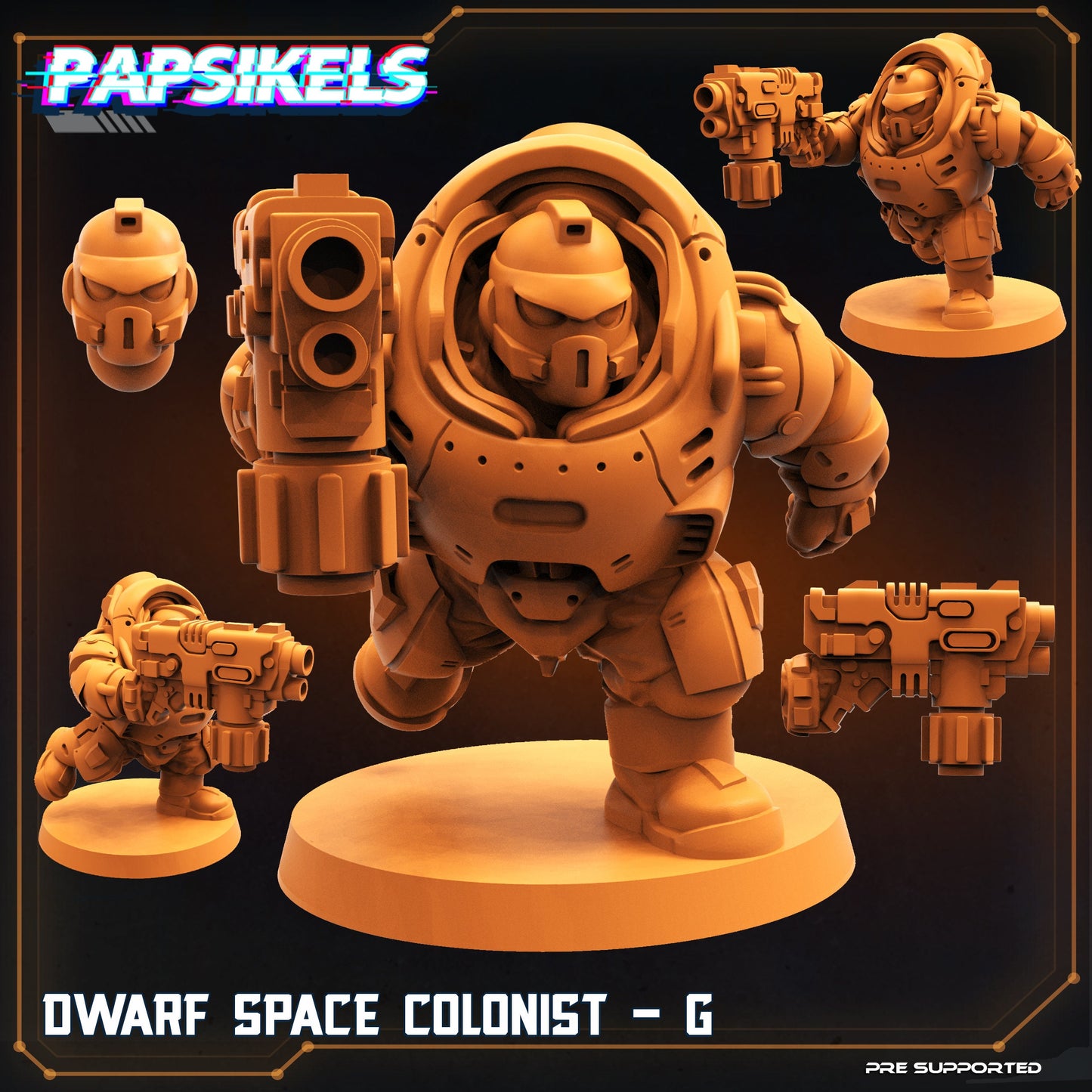 Dwarf Space Colonist Squad from "Skull Hunters" by Papsikels Miniatures