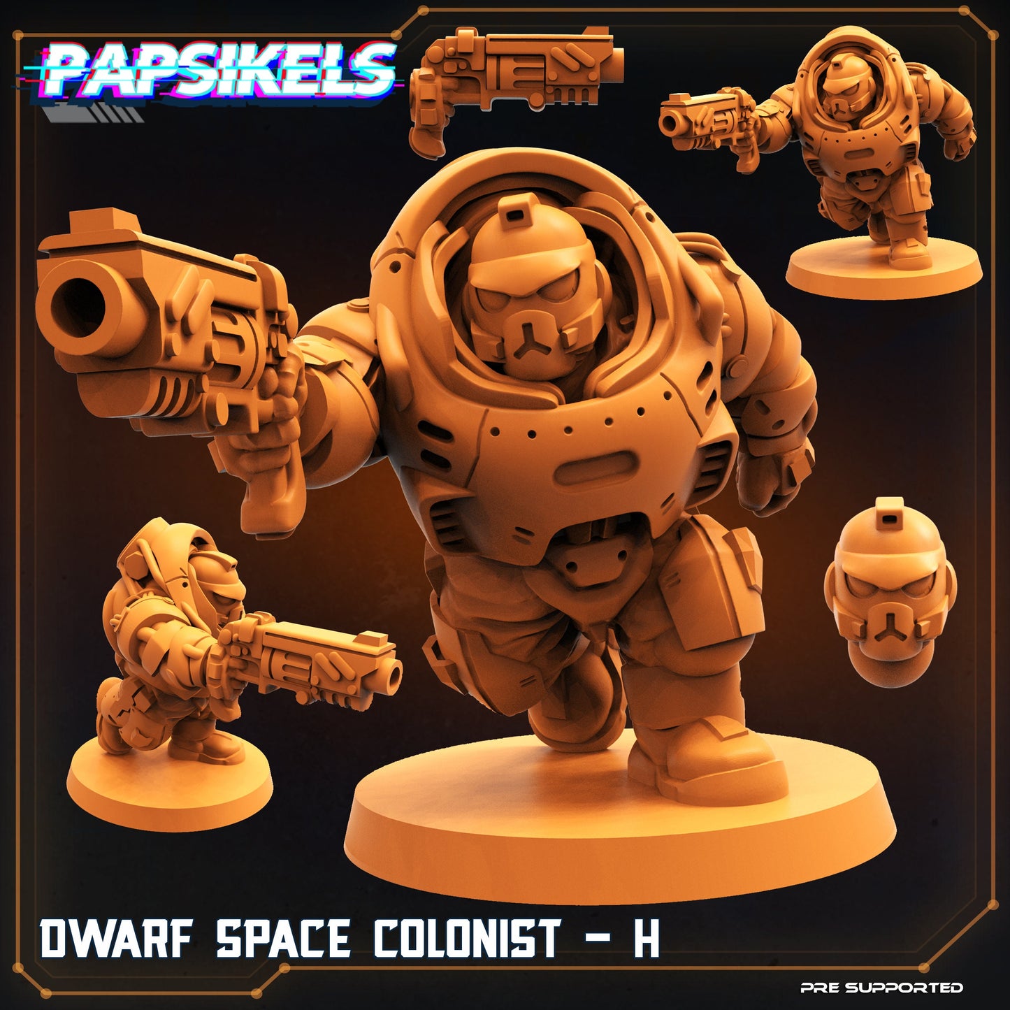 Dwarf Space Colonist Squad from "Skull Hunters" by Papsikels Miniatures
