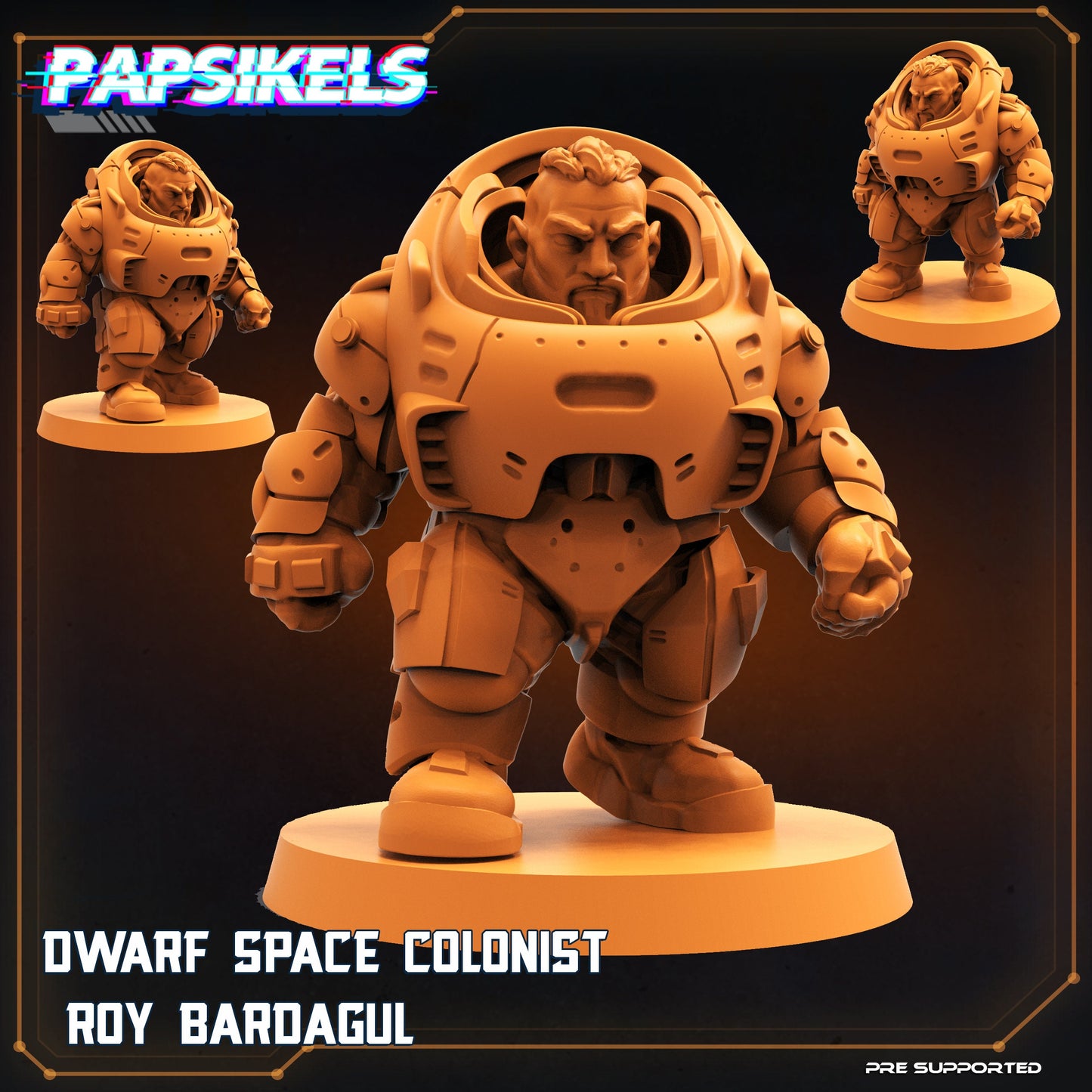 Dwarf Space Colonist Squad from "Skull Hunters" by Papsikels Miniatures