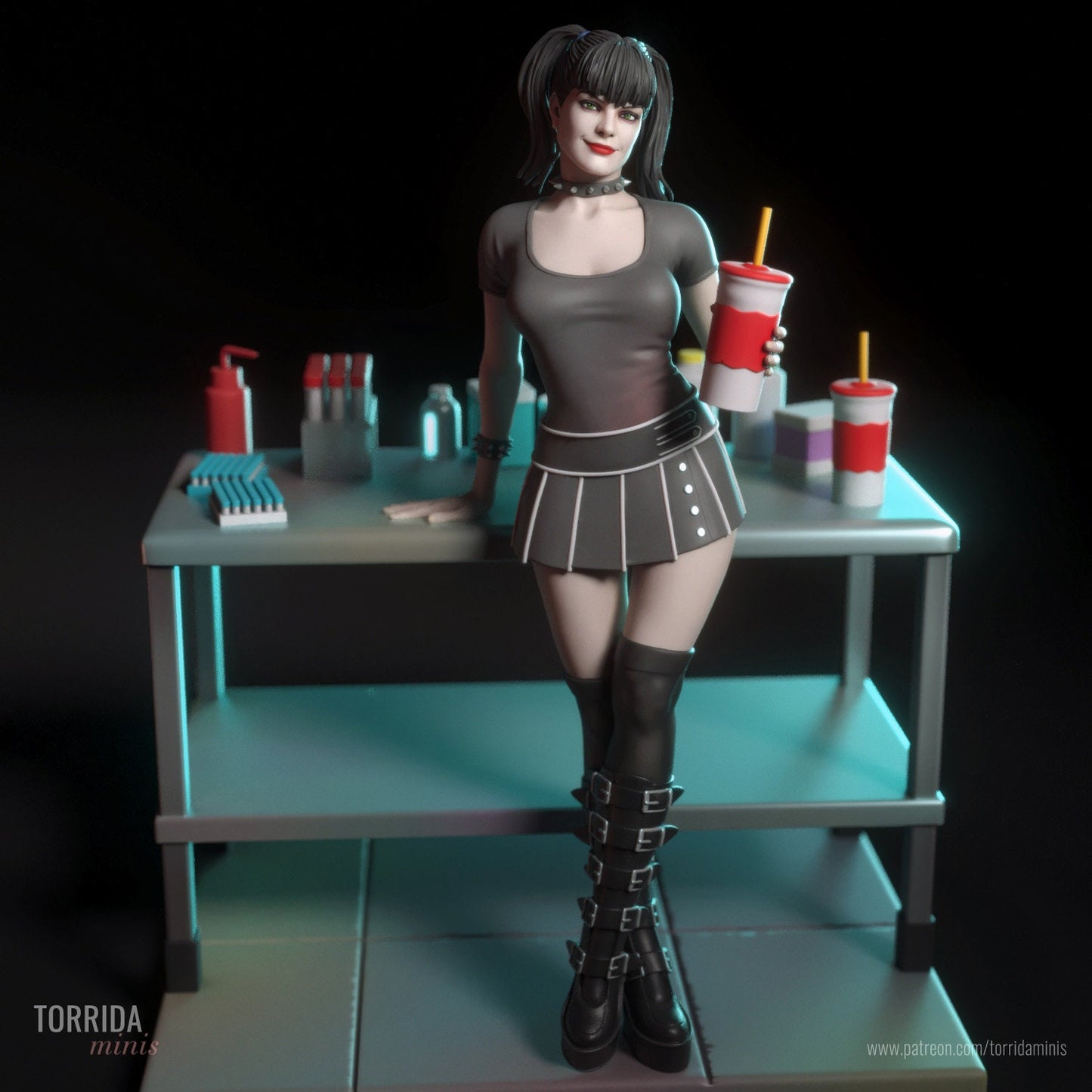 Goth Scientist Statue Model Kit by Torrida Minis