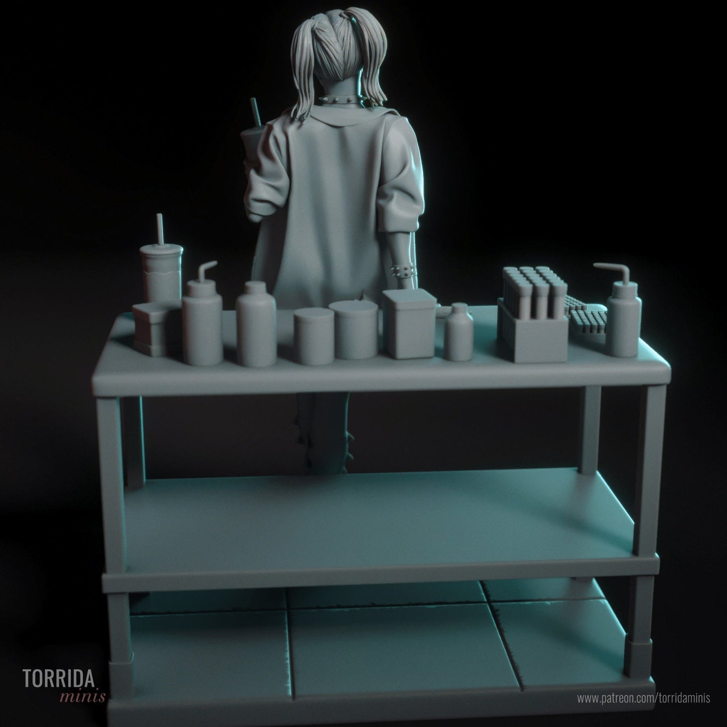 Goth Scientist Statue Model Kit by Torrida Minis