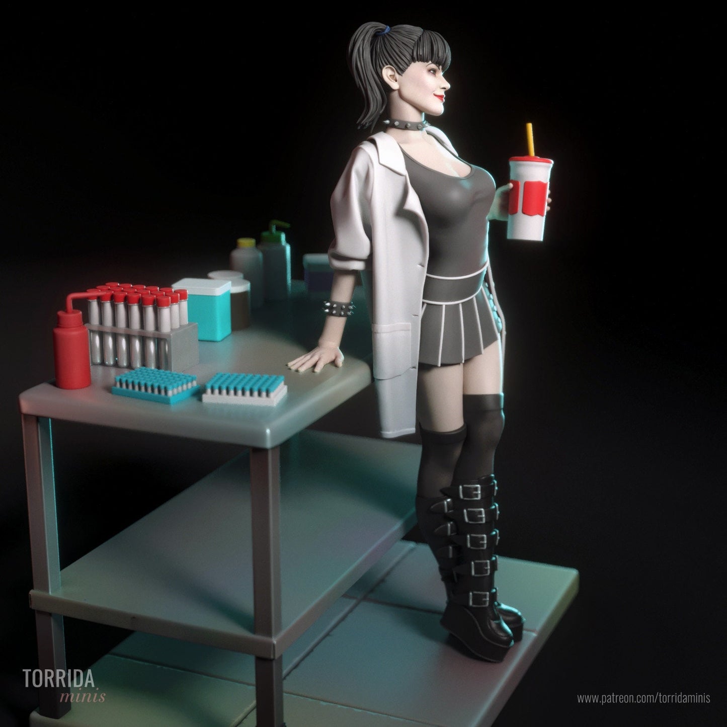 Goth Scientist Statue Model Kit by Torrida Minis